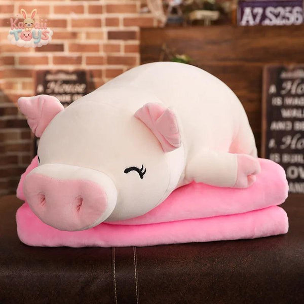 Lovely Soft Down Cotton Pig Plush Doll Stuffed Pink Pig Soft Pillow whit sWithoutblanket Kawaii Toys